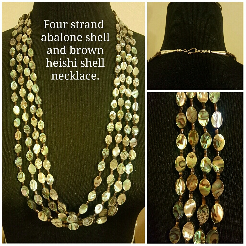 Abalone shell and heishi necklace